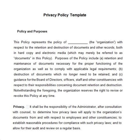 privacy policy templates    premium templates