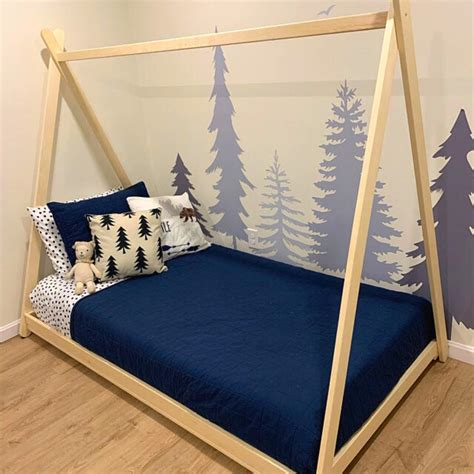 toddler house bed montessori floor bed teepee bed kid bed wood bed children home waldorf