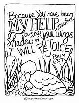 Coloring Printable Shadow Wings Secret Place Psalm Scripture sketch template