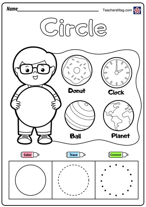 shapes worksheets  preschoolers teachersmagcom shapes
