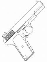 Coloring Pages Pistol Print Handgun sketch template