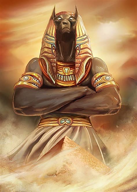 Anubis And The Pyramids Ancient Egypt Egyptian Art