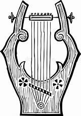 Lyre Drawing Ancient Vector Stock Antique sketch template