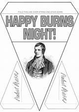 Burns Supper Bunting Decoration Night sketch template