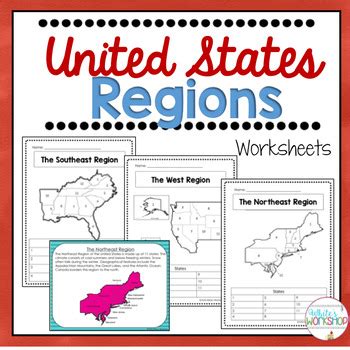 regions regions   united states worksheets  whites workshop
