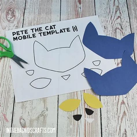 pete  cat paper plate craft  template   bag kids crafts
