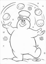 Frosty Snowman Pages Coloring Printable Snowballs Juggling sketch template