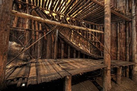 Canoe Inside Iroquois Longhouse Iroquoian Longhouses