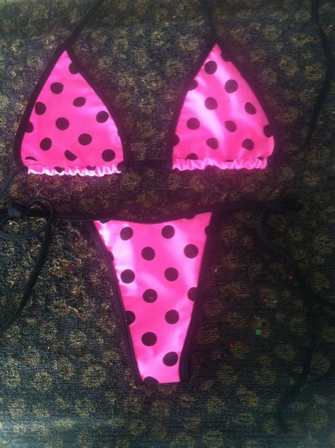 micro bikini pink polka dot g string bikini exotic