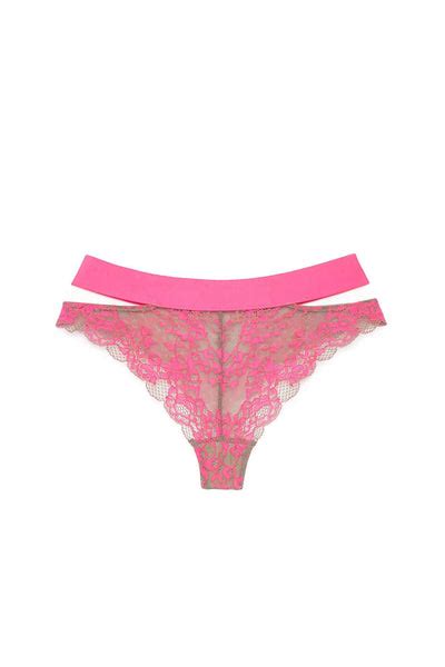 Pink Wild Lace Cut Out Brief • Sexy Romantic Lingerie • Monique Morin