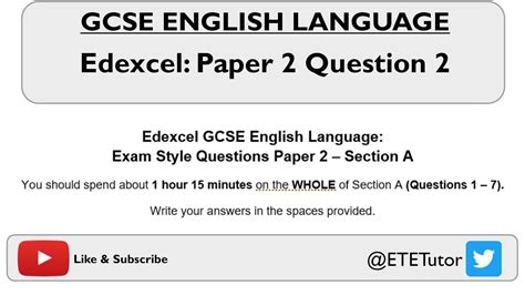 gcse english language paper  section  question  edexcel