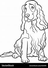 Cocker Spaniel Coloring Dog Cartoon Vector Book Clipart Drawings Royalty Illustrations Clip sketch template