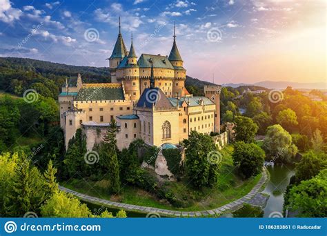 bojnice castle      visited castles  slovakia stock