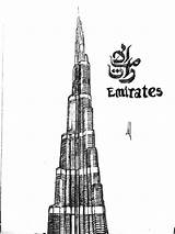 Sketch Khalifa Dubai Drawing Burj Drawings Tower Sketches Draw Architecture Arab Al Pencil Event Kids Poster Towers Choose Board Coloring sketch template