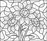 Number Color Sunflower Pages Coloring Paint Flowers Numbers Printable Adult Hard Kids Printables Coloritbynumbers Flower Book Alphabet Colouring Visit Google sketch template