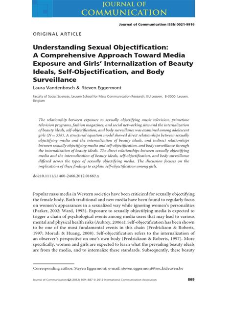 Understanding Sexual Objectification A Comprehensive