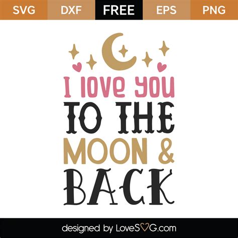 love    moon   svg cut file lovesvgcom