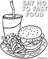 Coloring Food Pages Fast Printable Cartoon Print Sheet Fastfood Color Getcolorings Getdrawings sketch template