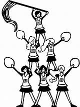 Cheerleader Coloring Pages Pyramid Color Drawing Perform Stunt Great Place Getdrawings sketch template