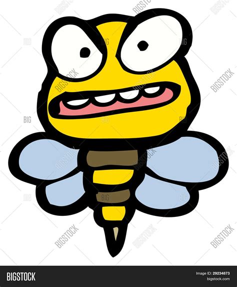 angry bee cartoon image photo  trial bigstock