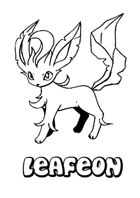 leafeon coloring page grass pokemon coloring pages pokemon