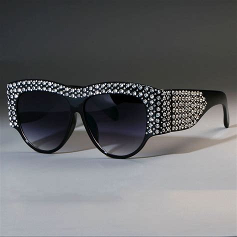 45482 luxury square sunglasses women oversized rhinestone frame bling