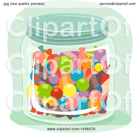 clipart   glass jar full  candy royalty  vector illustration