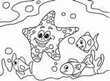 Mewarnai Laut Pemandangan Ikan Bintang sketch template