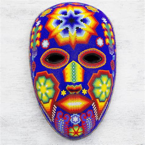 unicef market beaded huichol mask mexican folk art handmade  mexico