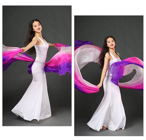 performance professional belly dancing silk double veil for women buy