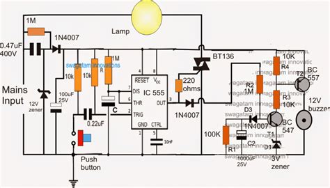 bathroom lamp timer  buzzer circuit