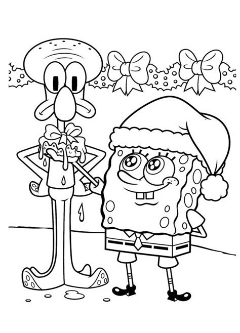 spongebob christmas coloring pages  franklin morrisons