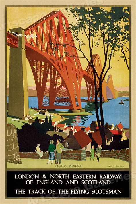 track of the flying scotsman classic 1920s railway travel poster