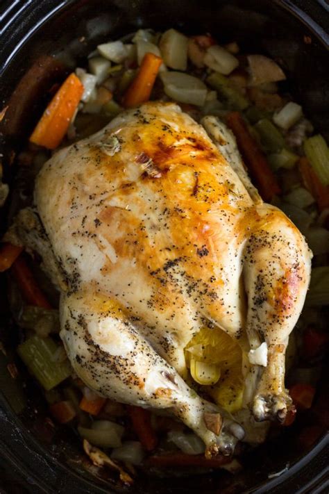 whole chicken in the crock pot or slow cooker the cookie writer