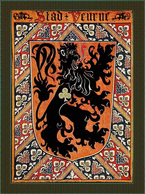 city of veurne belgium medieval coat of arms digital art by serge