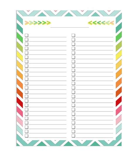 printable blank checklist template business psd excel word