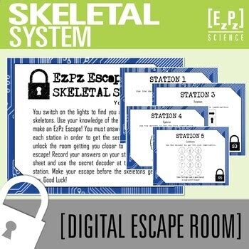 skeletal system escape room activity science review game  ezpz science