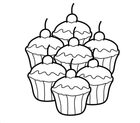 printable cupcake template  eps word documents