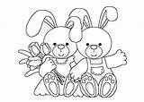 Coloring Bunnies Pages Cartoon Print Printable sketch template