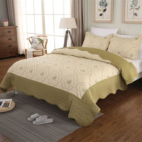 buy summer thin comforters bed cover army green patchwork quilt bedspreads king