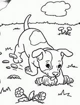 Coloring Puppy Preschoolers Easy Pages Print sketch template