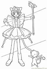 Coloring Sakura Pages Cardcaptor Library Clipart Th Bai Mau Linh Card sketch template