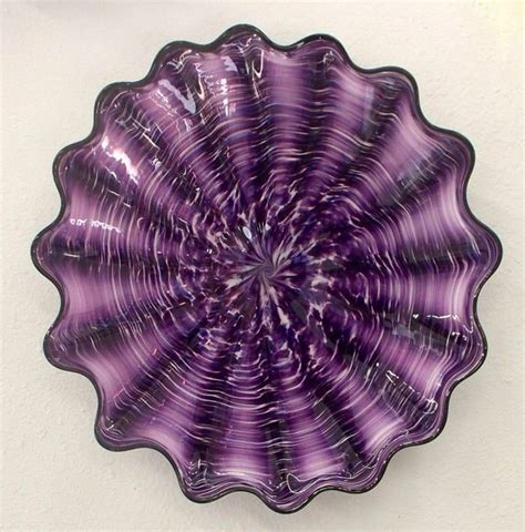 Beautiful Hand Blown Glass Purple Art Wall Platter By Oneilsarts