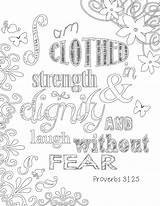 Proverbs Clothed Dignity Fear Journaling sketch template