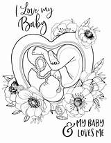 Coloring Pages Pregnant Pregnancy Baby Birth Affirmation Mama Life Printable Mom Affirmations Myshopify Stress Positive sketch template