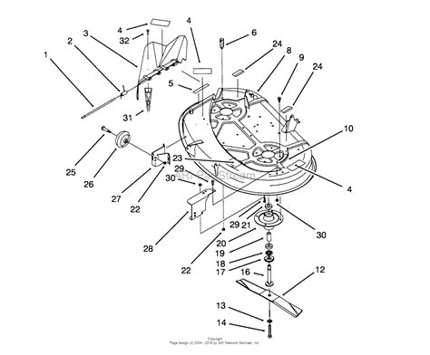 toro   hxl lawn tractor  sn   parts diagram  housing spindle