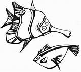Fish Coloring Pages Tropical Clipart Outlines Funny Koi Playful Library Cliparts sketch template