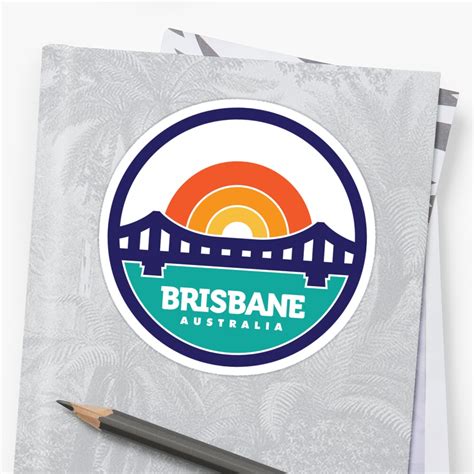 brisbane australia logo design sticker  peterjrees redbubble