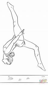 Gymnast Beam Gymnastic Supercoloring sketch template