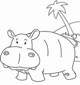 Hippo Mitraland Hippopotamus sketch template